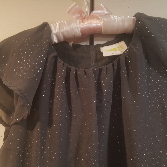 Dark grey dress with silver polka dots - Picture 3 of 4